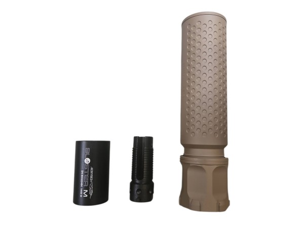 AngryGun QDC/CRS-PRT Silencer 14mm CCW with Acetech Blaster M Tracer (FDE / Black)