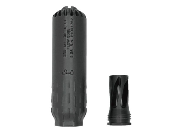 AngryGun 3D-Printed Stainless Steel Flow 556K Dummy Suppressor 14mm CCW (FDE / Black) 