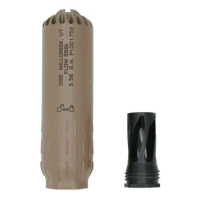 AngryGun 3D-Printed Stainless Steel Flow 556K Dummy Suppressor 14mm CCW (FDE / Black) 