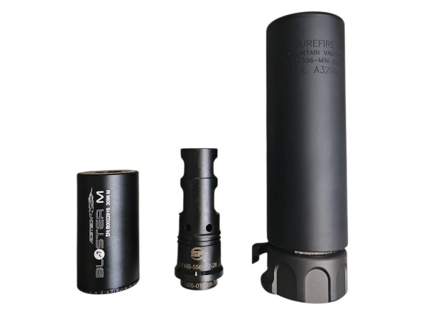 AngryGun SOCOM556 Mini Silencer with Acetech Blaster M Tracer 14mm CCW 2026 Edition (Black) 