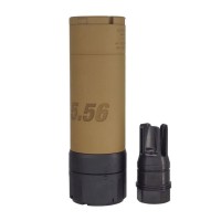 Opp Tactical SLX556C Suppressor with Flash Hider 14mm CCW (Black / Tan) - Pre-Order Due 24/10/2026