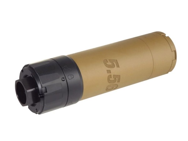 Opp Tactical SLX556C Suppressor with Flash Hider 14mm CCW (Black / Tan) - Pre-Order Due 24/10/2026