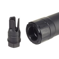 Opp Tactical SLX556C Suppressor with Flash Hider 14mm CCW (Black / Tan) - Pre-Order Due 24/10/2026