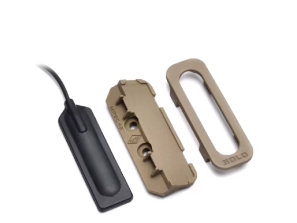WADSN M0LOK / KeyMod Mounted 45degree Pressure Switch Holder SF or SOLO (Black / Tan) 