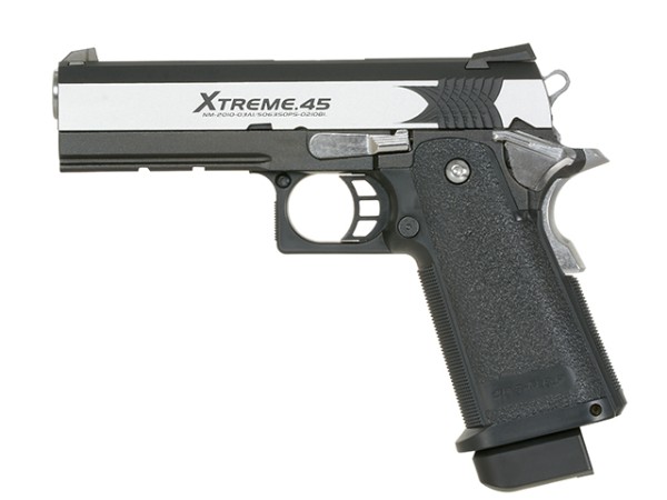 Pre-Order Due 19/09/2026 - Tokyo Marui Hi-Capa Xtreme .45 Full Auto GBB Pistol (Stainless / Black) 