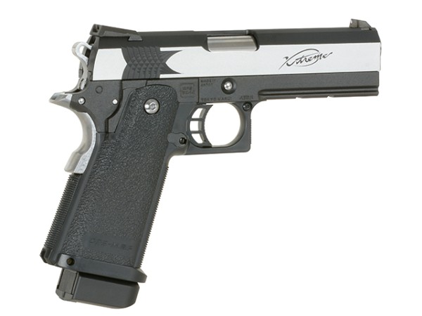 Pre-Order Due 19/09/2026 - Tokyo Marui Hi-Capa Xtreme .45 Full Auto GBB Pistol (Stainless / Black) 