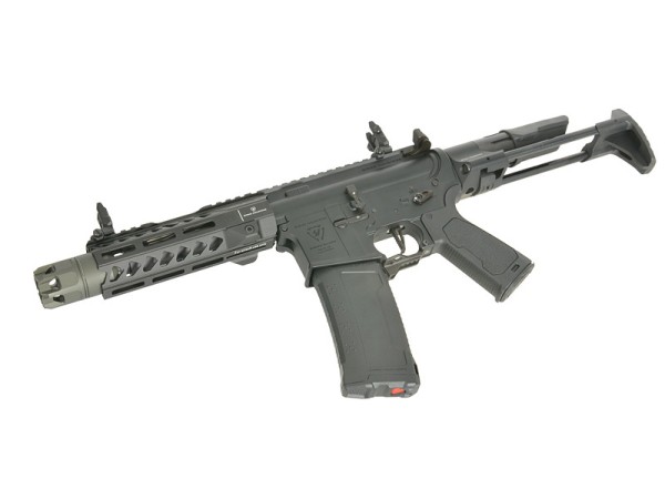 Pre-Order Due 30/04/2026 - EMG / CYMA Platinum Strike industries 7" Raider CQB Gen.2 AEG with Eshooter ETU (Black) 