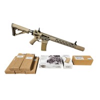 DCA Bundle - VFC KAC L403A1 KS-1 Gas Blowback Rifle with 6 Magazines, Genuine Magpul CTR and Grip, Angry Gun PRT Suppressor (Tan) 