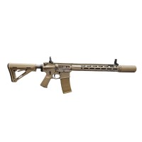 DCA Bundle - VFC KAC L403A1 KS-1 Gas Blowback Rifle with 6 Magazines, Genuine Magpul CTR and Grip, Angry Gun PRT Suppressor (Tan) 