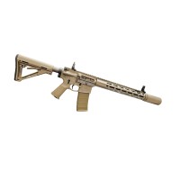 DCA Bundle - VFC KAC L403A1 KS-1 Gas Blowback Rifle with 6 Magazines, Genuine Magpul CTR and Grip, Angry Gun PRT Suppressor (Tan) 