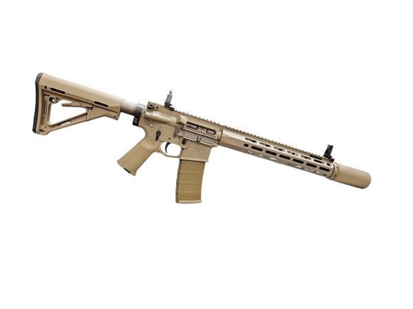 DCA Bundle - VFC KAC L403A1 KS-1 Gas Blowback Rifle with 6 Magazines, Genuine Magpul CTR and Grip, Angry Gun PRT Suppressor (Tan) 
