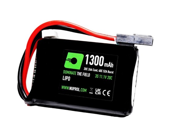 NUPROL 1300mah 11.1v 20c Lipo (For PEQ-15 / Badgers etc)