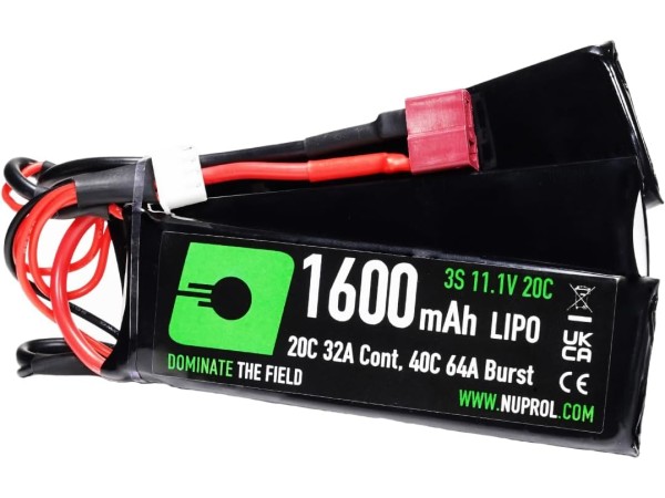NUPROL 1600mah 11.1v 20c Lipo Nun-Chuck Type