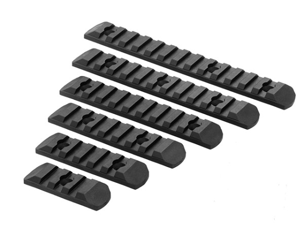 Pre-Order Due 30/04/2026 - MP M-Lok / Key-Mod 20mm Rail Panel Set 6 Pieces (Black)