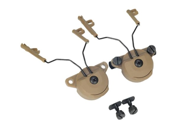 FMA Wendy EXFIL Helmet Rail Headphone Adapter 360 Rotation Helmet Rail Suspension Bracket Pair (DE) 