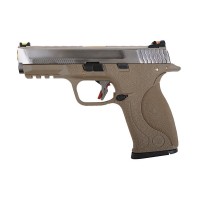 WE Custom Big Bird Tan Gas Blowback Pistol WE-71058 (Silver Slide and Silver Barrel)