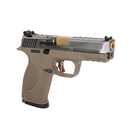 WE Custom Big Bird Tan Gas Blowback Pistol WE-71058 (Silver Slide and Silver Barrel)
