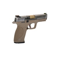 WE Custom Big Bird Tan Gas Blowback Pistol WE-71058 (Silver Slide and Silver Barrel)