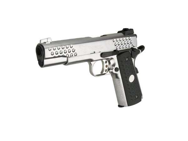 WE Knight Hawk 1911 Full Metal Gas Blowback Pistol WE-71029 (Silver) 