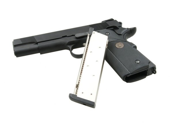 WE 1911 MEU Full Metal Gas Blowback Pistol (Black) 