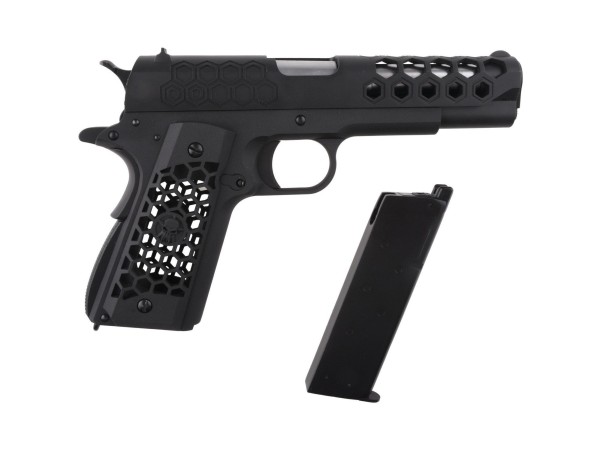 WE 1911 Hex Cut GBB Pistol (Black)