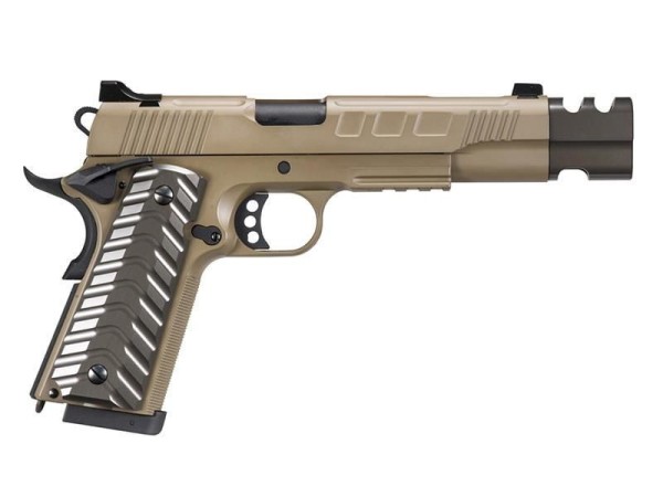 KJWorks 1911 / M45 Compensator Co2 Blowback Pistol (Tan)