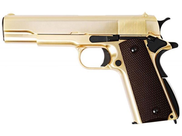 WE 1911A Titanium Gold Gas Blowback Pistol (Gold)