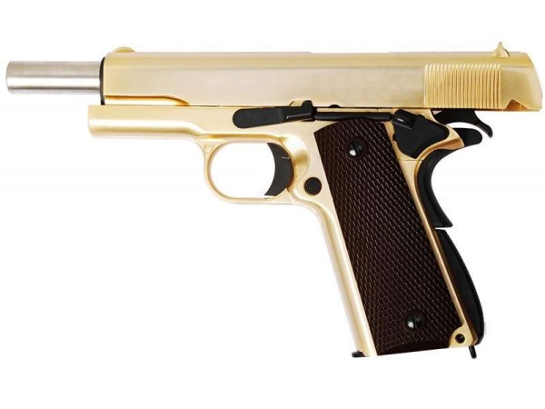 WE 1911A Titanium Gold Gas Blowback Pistol (Gold)