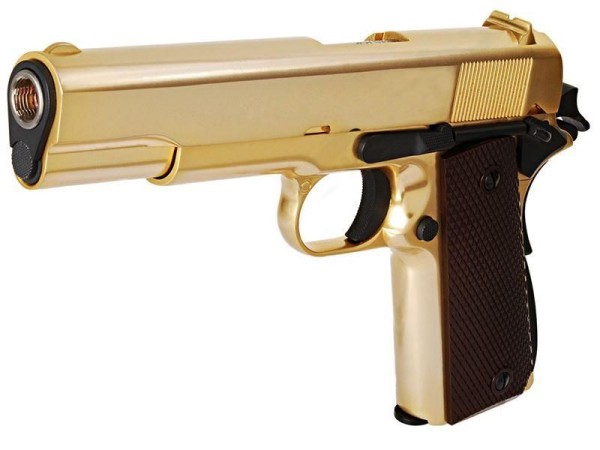 WE 1911A Titanium Gold Gas Blowback Pistol (Gold)