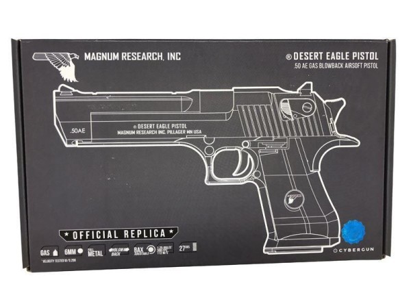Cybergun Licensed Magnum Research Inc. Desert Eagle 50AE Gas Blowback Pistol (Silver)