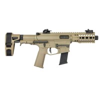 Ares M45X-S with EFCS Gearbox (Retractable Stock with Arm Stabilizing Brace - Tan - AR-086E - Comes with extra Mid-Cap and Low Cap Magazine)