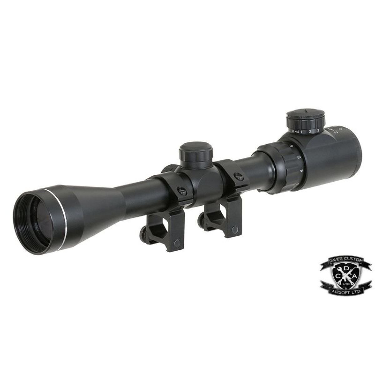 3-9X40 Illuminated Reticle Rifle Scope With High 20mm Mounts ...