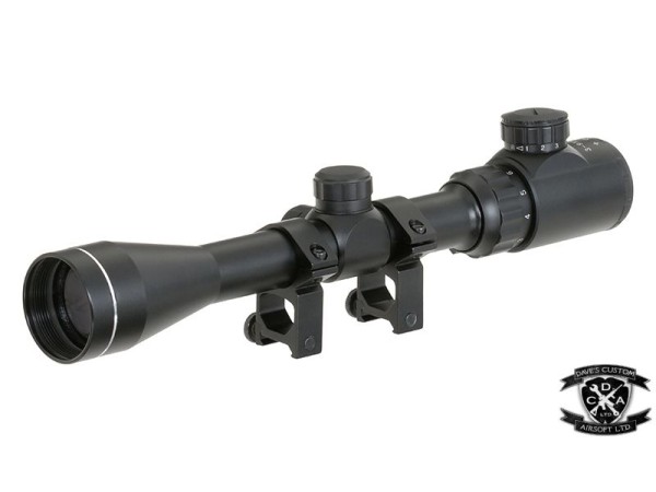 3-9X40 Illuminated Reticle Rifle Scope With High 20mm Mounts 