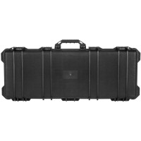 - Product is made with four secured latches and the locks has two holes. - Carrying handle is durable and holds easily. - 1.5" foam top and 3.5" bottom cushions help protect airsoft model inside the case. - Capable of rolling your airsoft with t