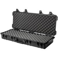 - Product is made with four secured latches and the locks has two holes. - Carrying handle is durable and holds easily. - 1.5" foam top and 3.5" bottom cushions help protect airsoft model inside the case. - Capable of rolling your airsoft with t