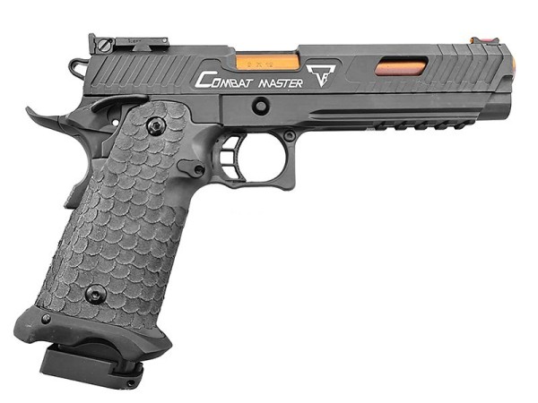 Jag Precision x Taran Tactical Full Metal International Licensed JW3 Combat Master Gas Blowback Pistol (Black & Gold) 