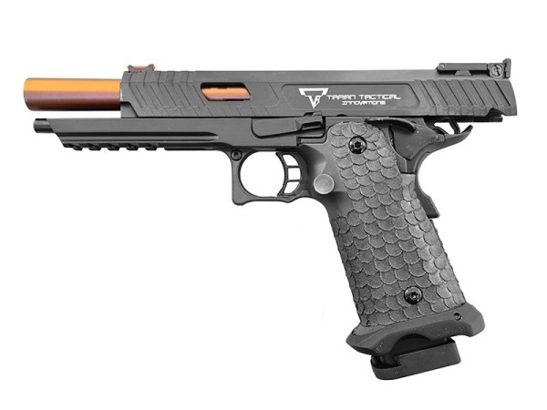 Jag Precision x Taran Tactical Full Metal International Licensed JW3 Combat Master Gas Blowback Pistol (Black & Gold) 
