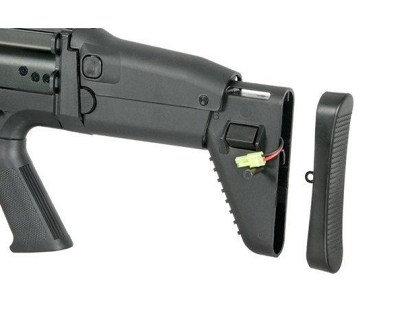 Double Bell SCAR-H AEG with 20mm Rail System (Black / Tan)  Double Bell SCAR-H AEG with 20mm Rail System (Black / Tan)