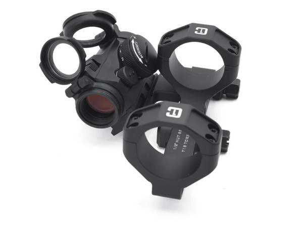 C1 Style Scope Mount for 34mm Tubes with T2/T1 / RMR Offset Mount 1.54" Tall (Black / DE)