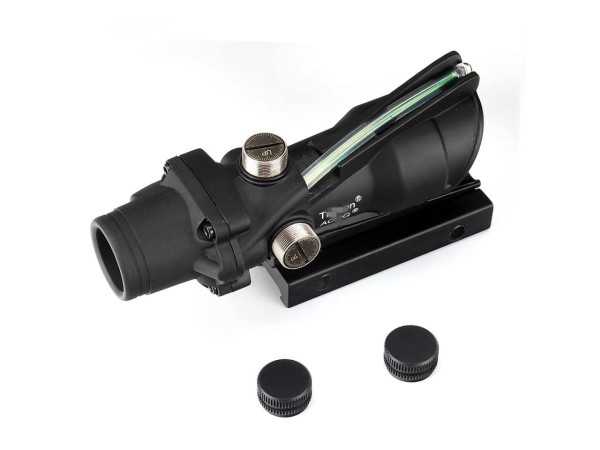 4x Magnified ACOG With Working Red Fibre Optic (Black) 