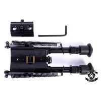 Opp Tactical Adjustable Harris 9" Bipod with 20mm Rail Adapter 