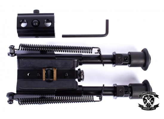Opp Tactical Adjustable Harris 9" Bipod with 20mm Rail Adapter 