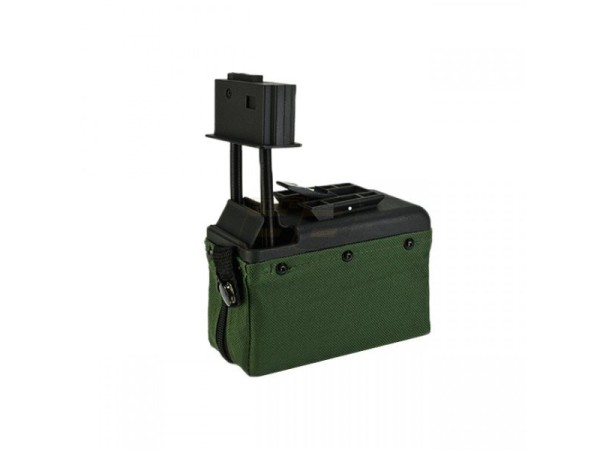 A&K M249 - 1500rnds Electric Nut'Sack Magazine (Ranger Green / Black / Tan)
