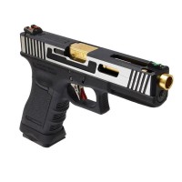 WE Custom 17 Series Hi-Speed Gas Blowback Pistol (Black & Silver) 