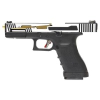 WE Custom 17 Series Hi-Speed Gas Blowback Pistol (Black & Silver) 