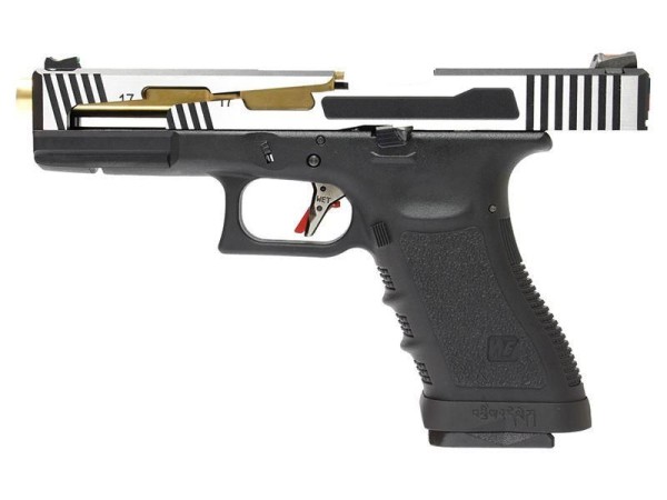 WE Custom 17 Series Hi-Speed Gas Blowback Pistol (Black & Silver) 