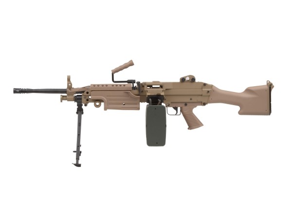 A&K M249 Polymer Body with Drum Magazine (Tan)
