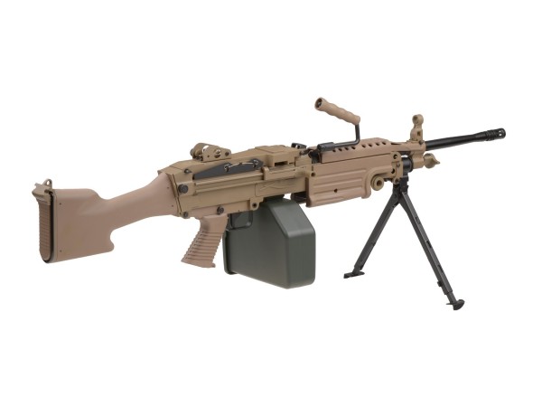 A&K M249 Polymer Body with Drum Magazine (Tan)
