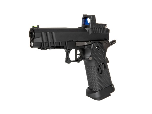 Armorer Works Custom Black Ace Hi-Capa GBBP with Reflex Sight AW-HX2602 (Black) 