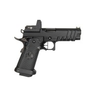 Armorer Works Custom Black Ace Hi-Capa GBBP with Reflex Sight AW-HX2602 (Black) 